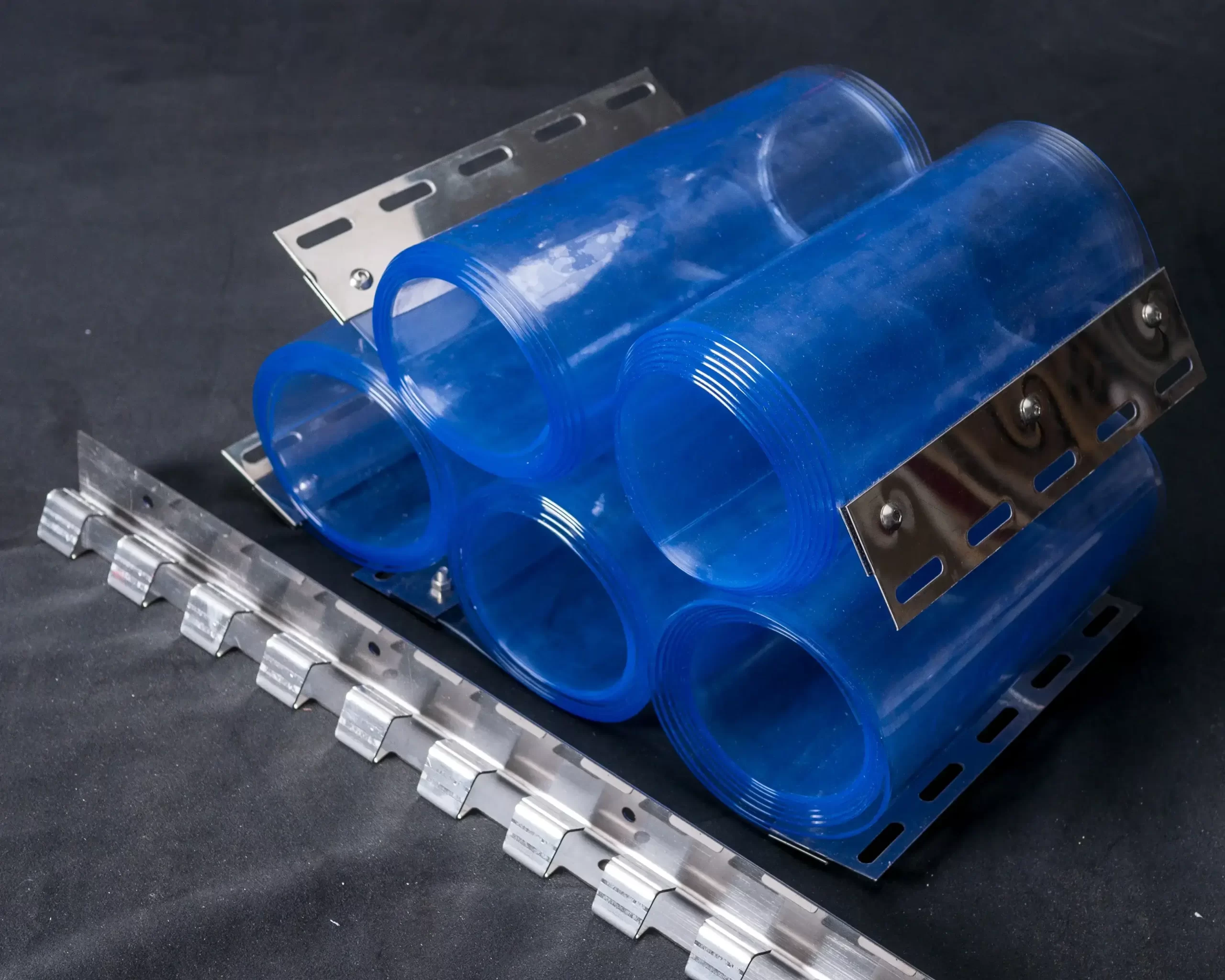 PVC Curtain Strips including a hanging rail.