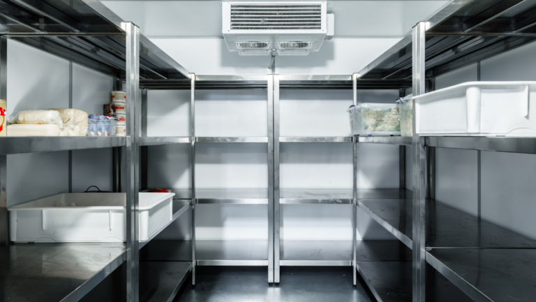Interior shot of a walk in fridge